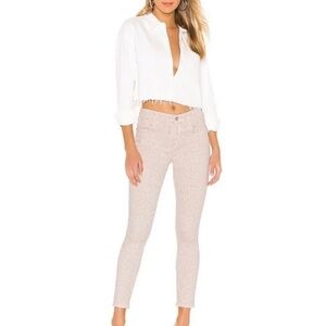 Current Elliott Womens Sz 26 Stiletto Skinny Pink Leopard Print Cropped Jeans